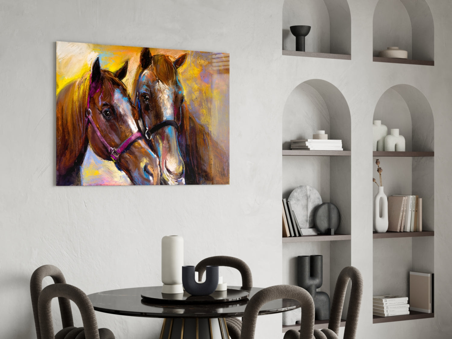 Horses Glass Wall Art.