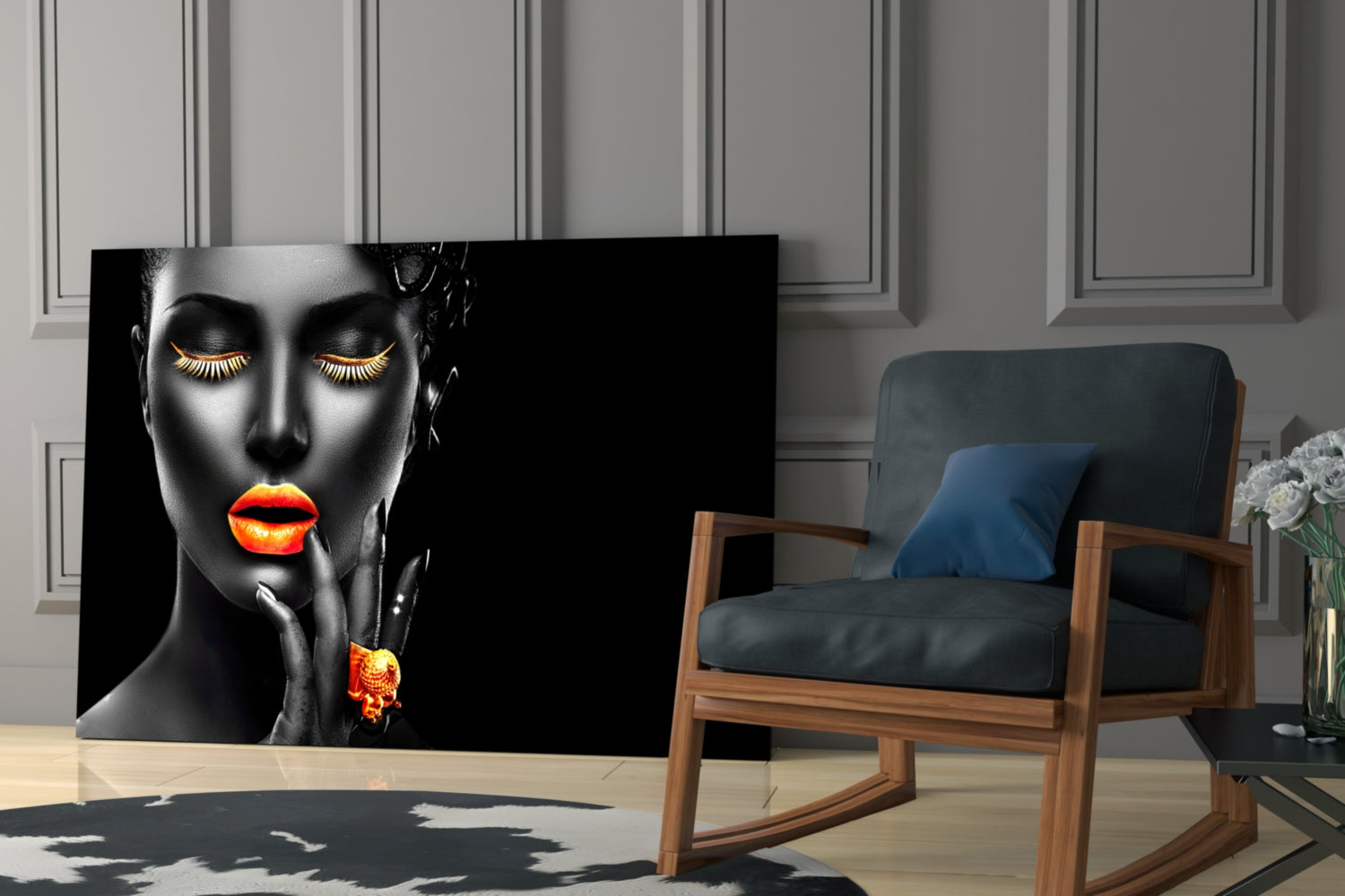 The Power of Orange Glass Wall Art.