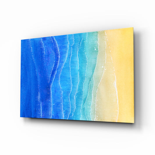 Sea Sand glass wall art displayed above a console in a designer interior