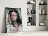 Women's glass print enhancing a foyer with editorial drama