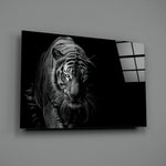 Tiger-portrait panel bringing predator drama to a contemporary living space