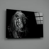 Tiger-portrait panel bringing predator drama to a contemporary living space