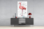 Flamingo panel catching gallery light to reveal its tactile sweep