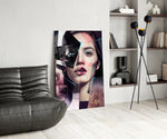 Abstract Woman Portrait panel adding fashion mood to a girl's room