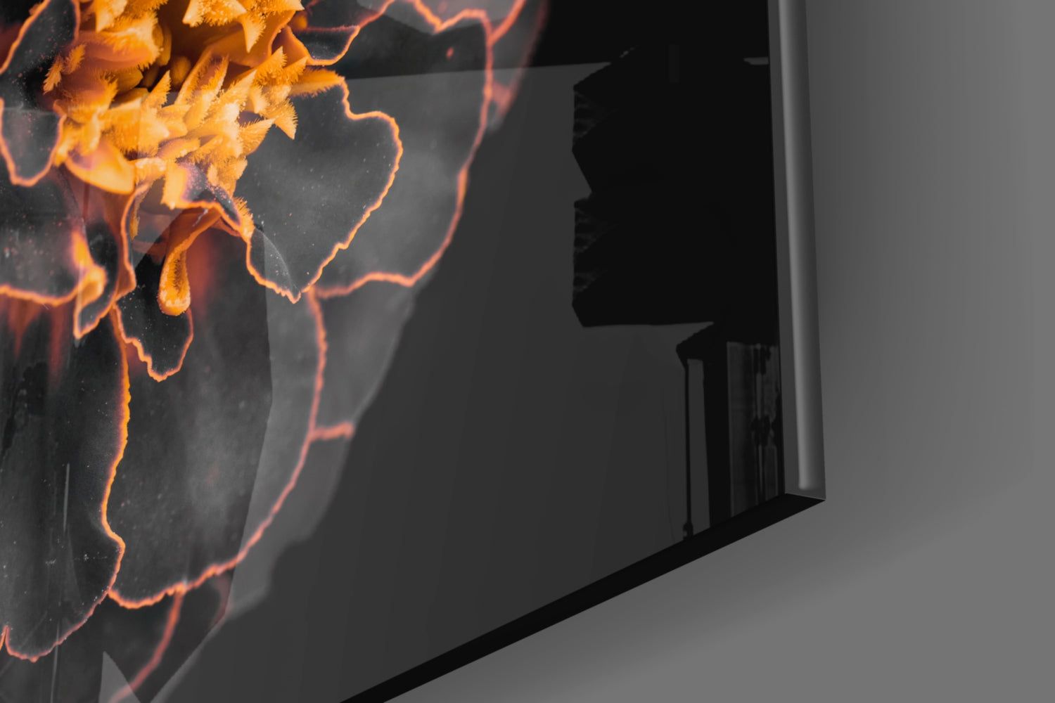 Brown Flower Glass Wall Art.