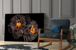Brown Flower glass print enhancing a dining room with luxe spirit