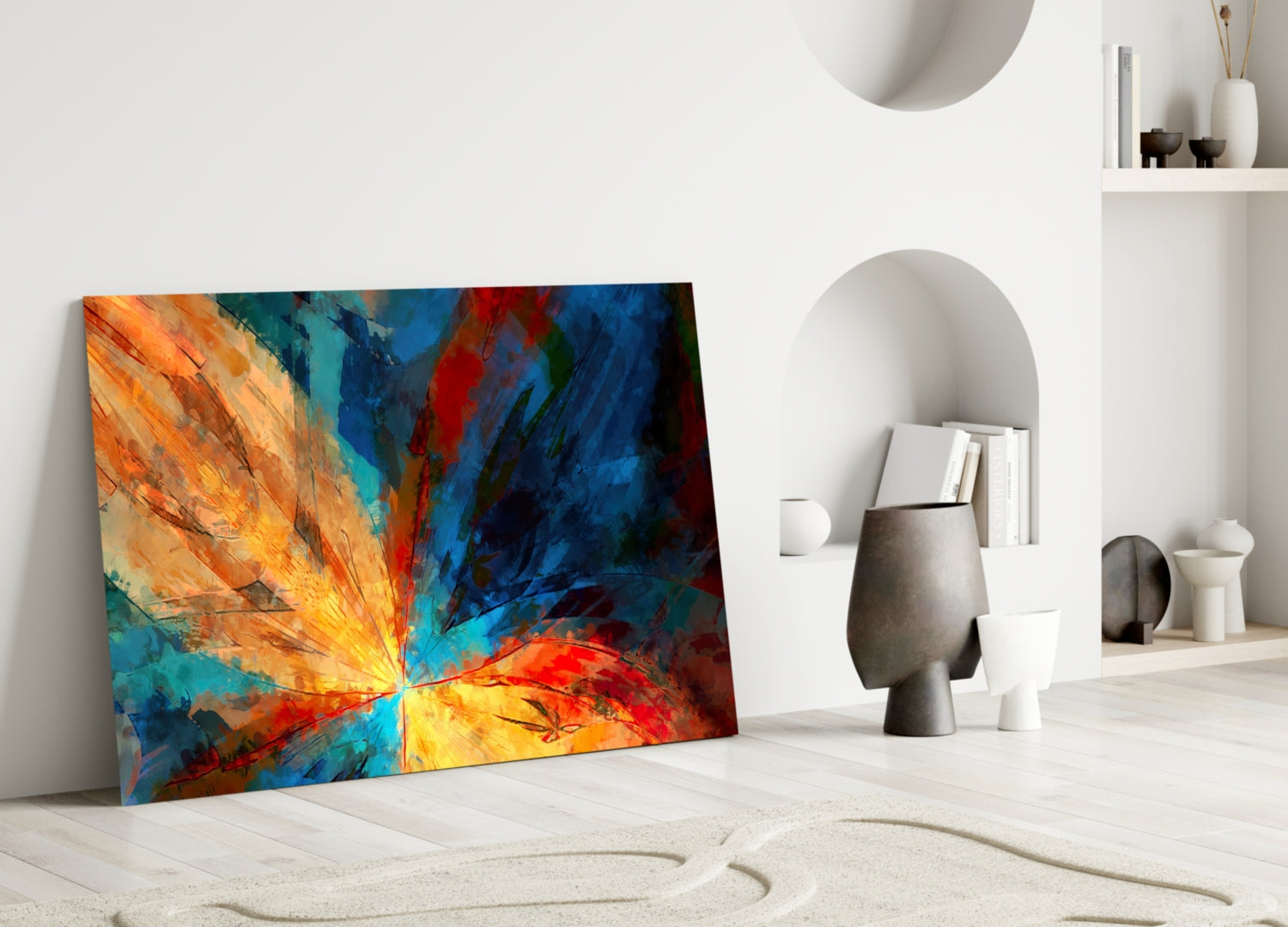 Fractal Flower Glass Wall Art.