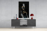 Silent Woman panel catching gallery light to reveal its tactile shimmer