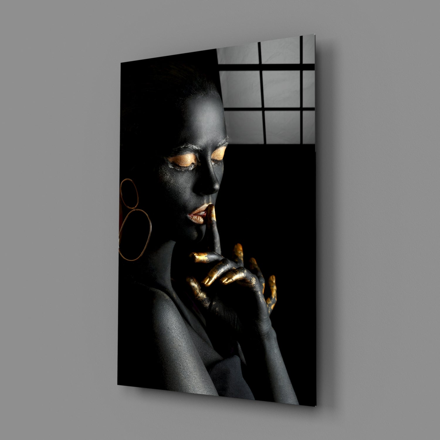 Silent Woman Glass Wall Art.