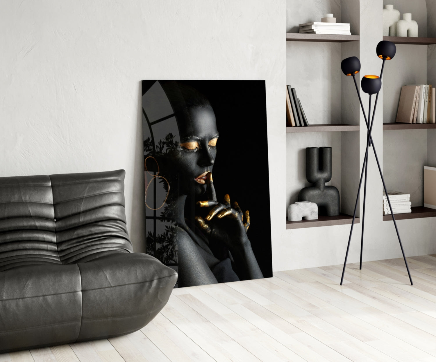 Silent Woman Glass Wall Art.