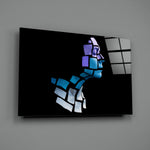Pixel-mosaic panel bringing futurist drama to a contemporary living space
