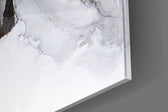 Colored Smoke artwork anchoring a wall with calm luxe palette