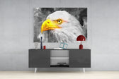 Eagle panel catching gallery light to reveal its tactile stroke