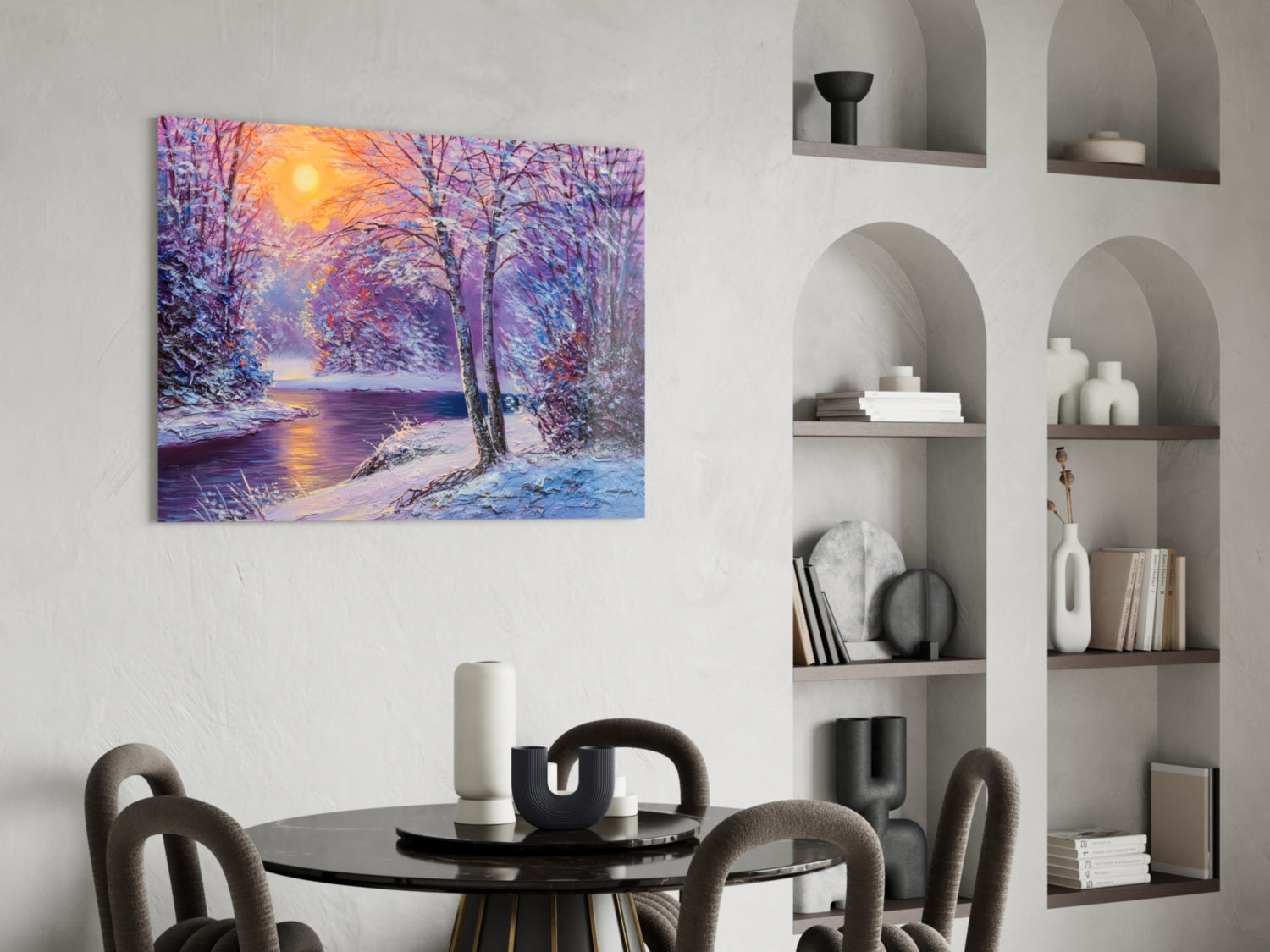 Glass Wall Art on a Winter's Day.