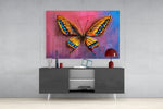 Butterfly panel catching gallery light to reveal its tactile ridge