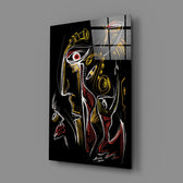 Scrawl-line panel bringing expressive drama to a contemporary living space