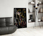 Abstract Faces panel adding statement mood to a teen room