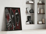 Abstract glass print enhancing an art studio with rebel spirit
