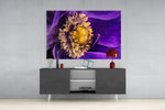 Yellow Flower panel catching gallery light to reveal its tactile filament