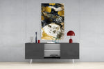 Dance of Yellow panel catching gallery light to reveal its tactile shimmer