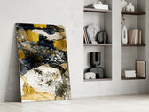 Dance of Yellow glass print enhancing a foyer with editorial pulse