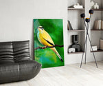 Yellow Vine Bird panel adding cottage mood to a girl's room