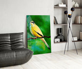 Yellow Vine Bird panel adding cottage mood to a girl's room