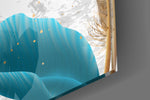 Turquoise Leaves artwork anchoring a wall with bold luxe palette