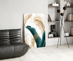 Green Leaves panel adding editorial mood to a dressing area
