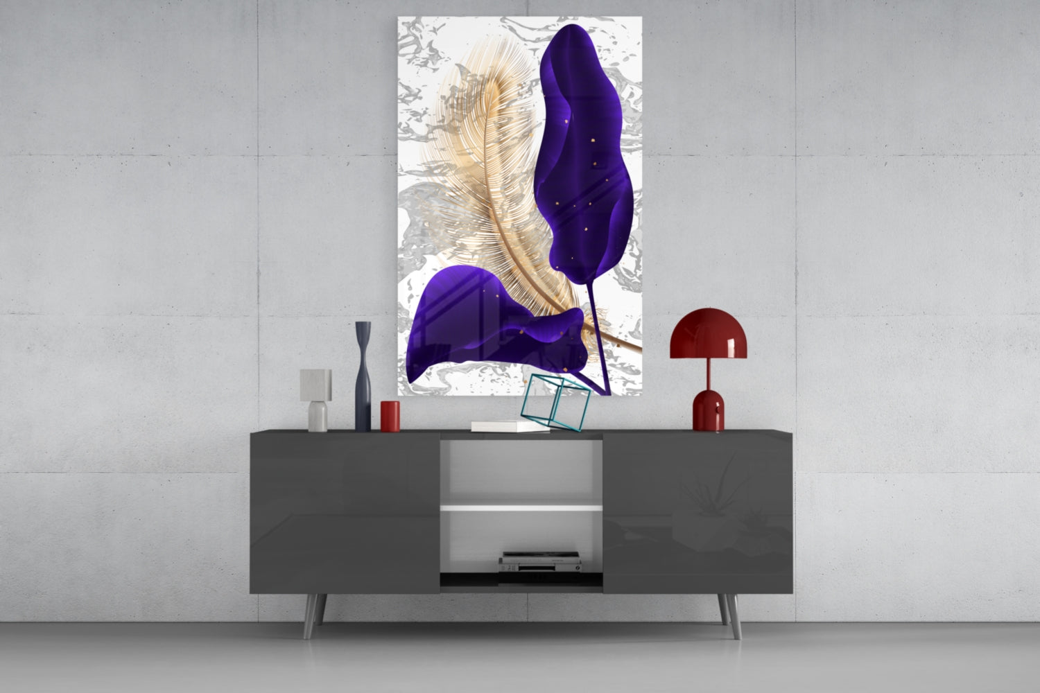 Leaves Glass Wall Art.