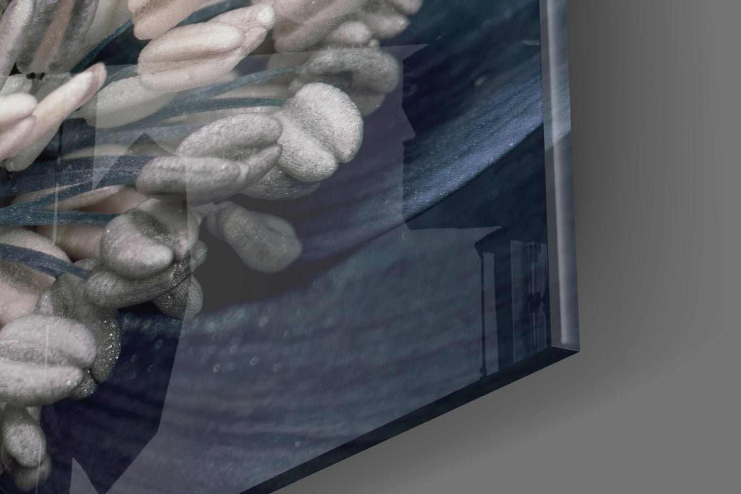 Gray Flower Glass Wall Art.