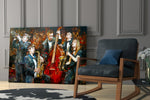 Music Group glass print enhancing a lounge with after-hours spirit