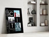 City glass print enhancing a hallway with travel spirit