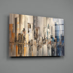 Dripping-skyline panel bringing cosmopolitan drama to a contemporary living space