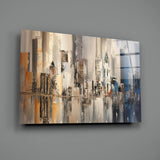 Abstract City Glass Wall Art