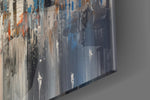 Abstract City artwork anchoring a wall with bold cosmopolitan palette