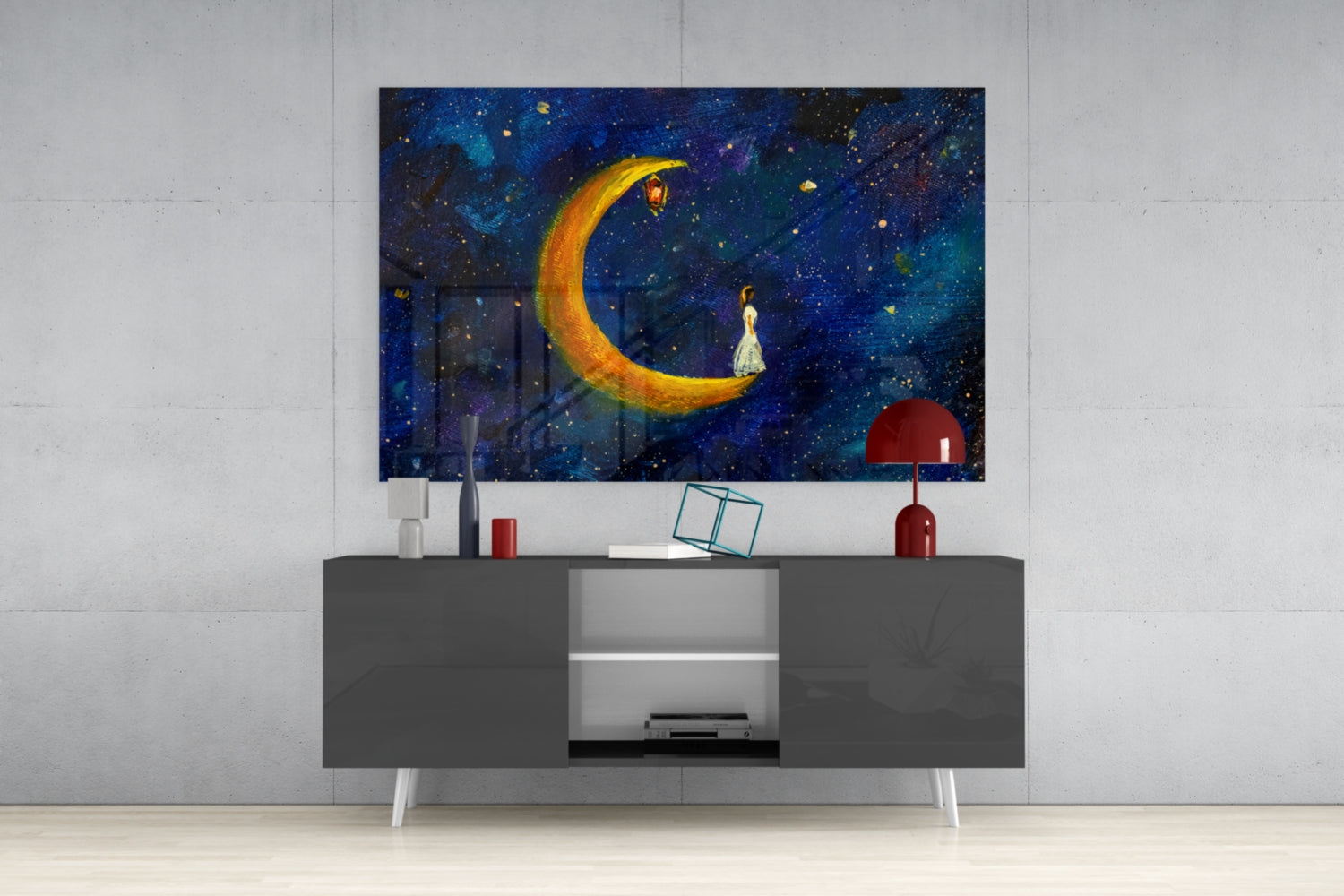 Moon House Glass Wall Art.