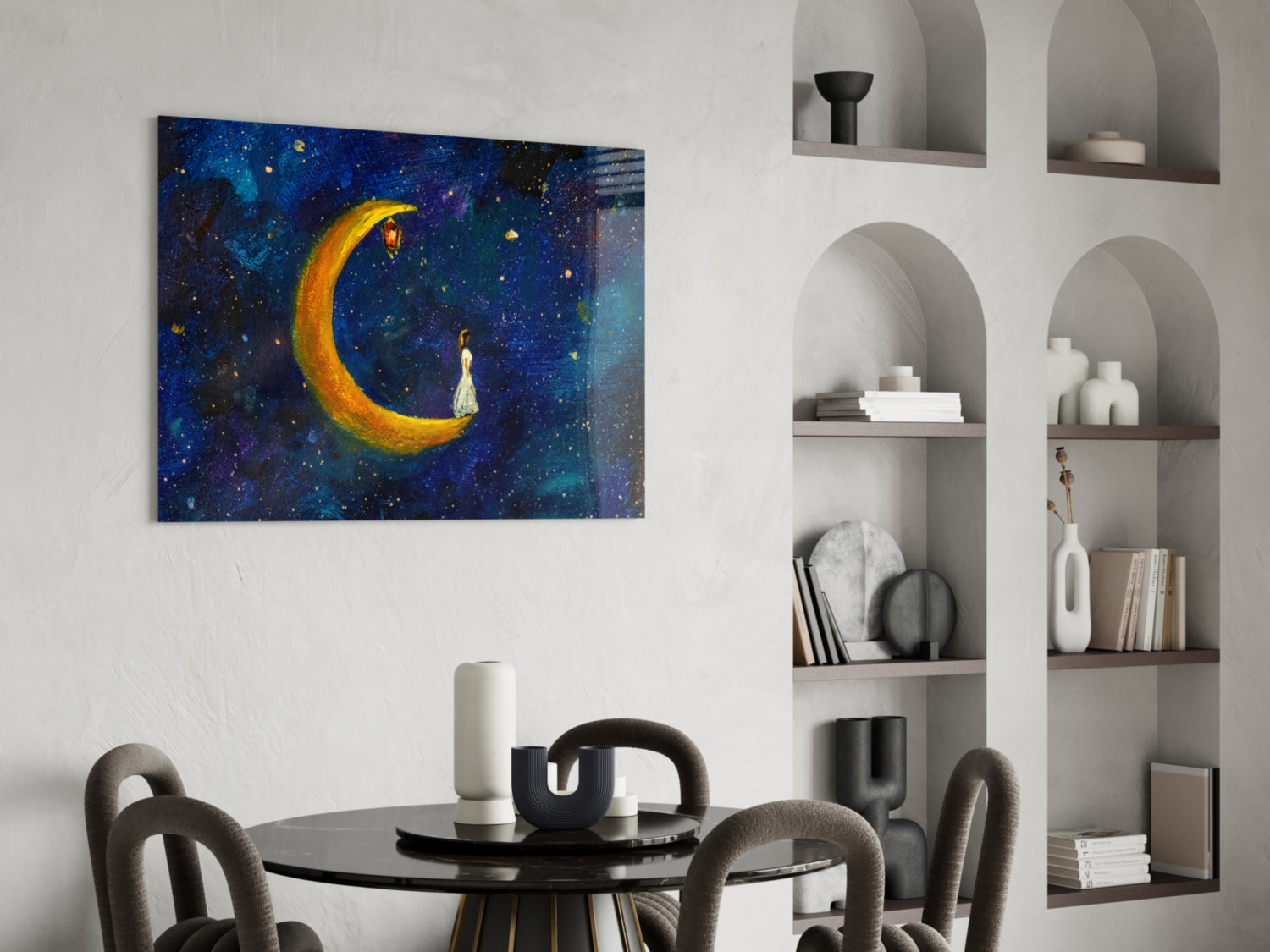 Moon House Glass Wall Art.