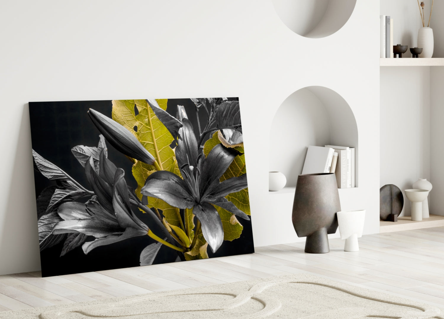 Flowers Glass Wall Art.