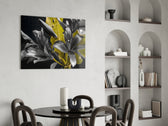 Flowers panel adding quiet-bloom mood to a study