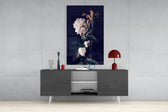 White Rose panel catching gallery light to reveal its tactile fold