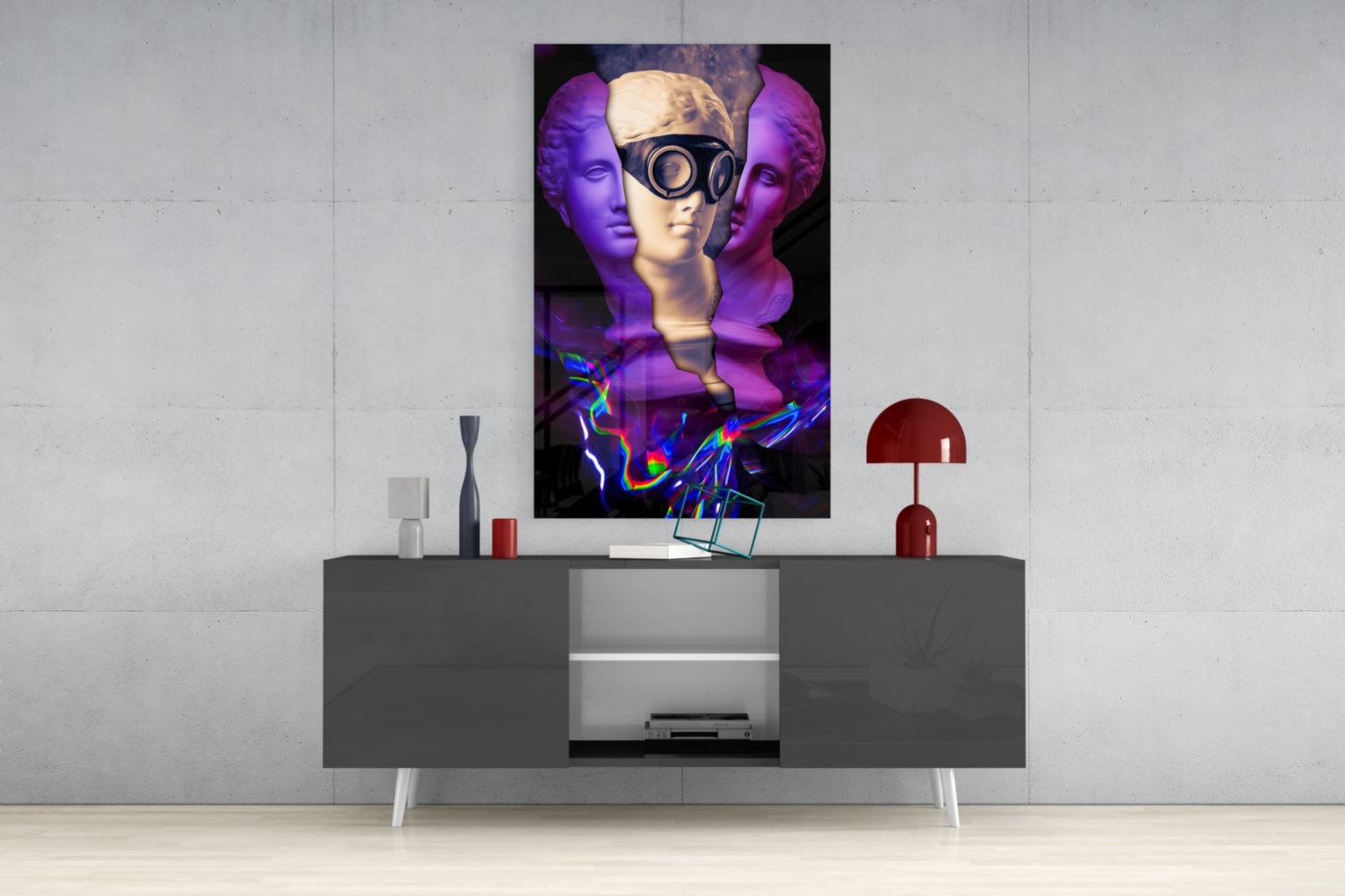 Modern Sculpture Glass Wall Art.