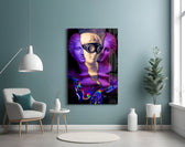 Modern Sculpture glass wall art styled above a desk in a teen room