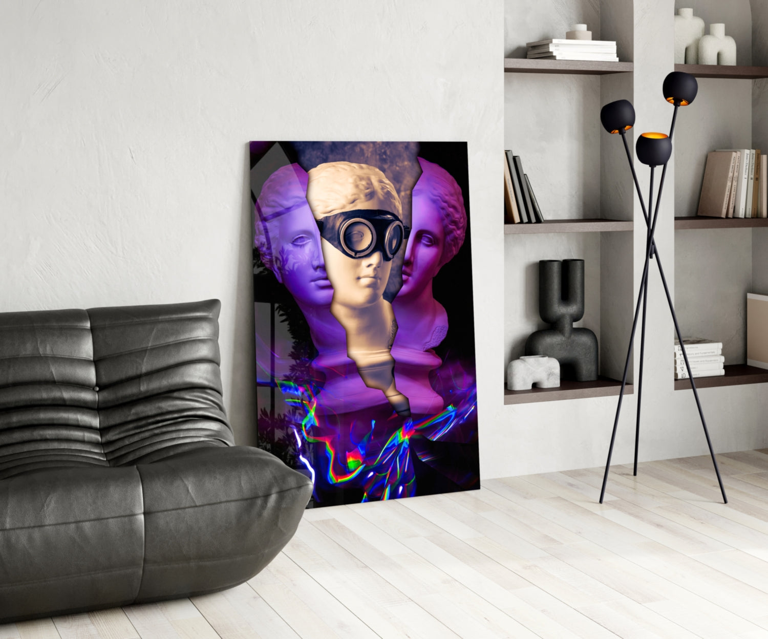 Modern Sculpture Glass Wall Art.