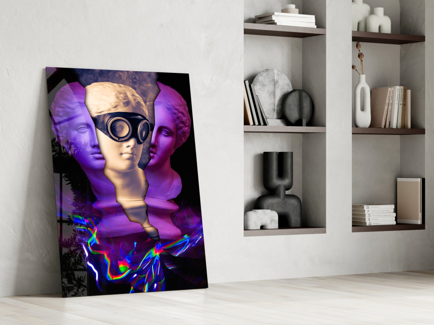 Modern Sculpture Glass Wall Art.