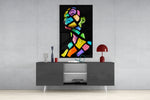 Colorful Spirit panel catching gallery light to reveal its tactile facet