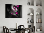 Purple Woman panel adding luxe mood to a dressing area