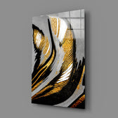 Metallic-impasto panel bringing luxe drama to a contemporary living space