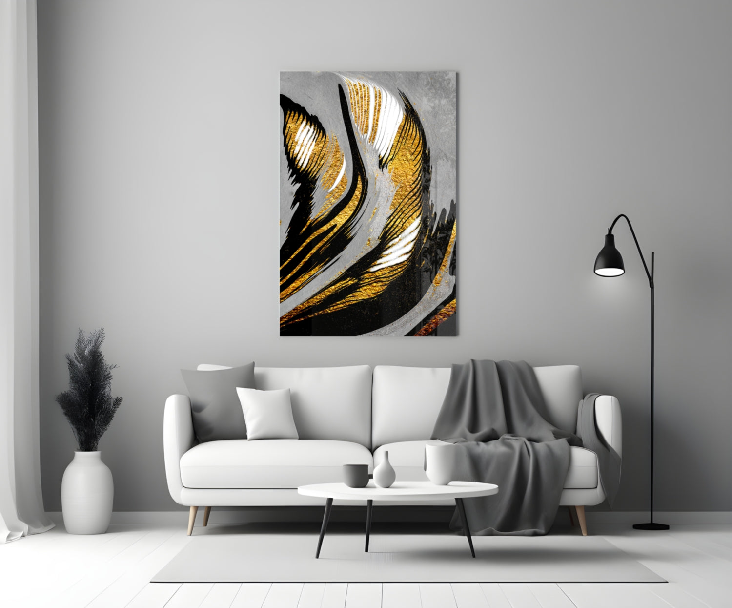 Golden Wings Glass Wall Art.