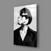 Noir-portrait panel bringing editorial drama to a contemporary living space